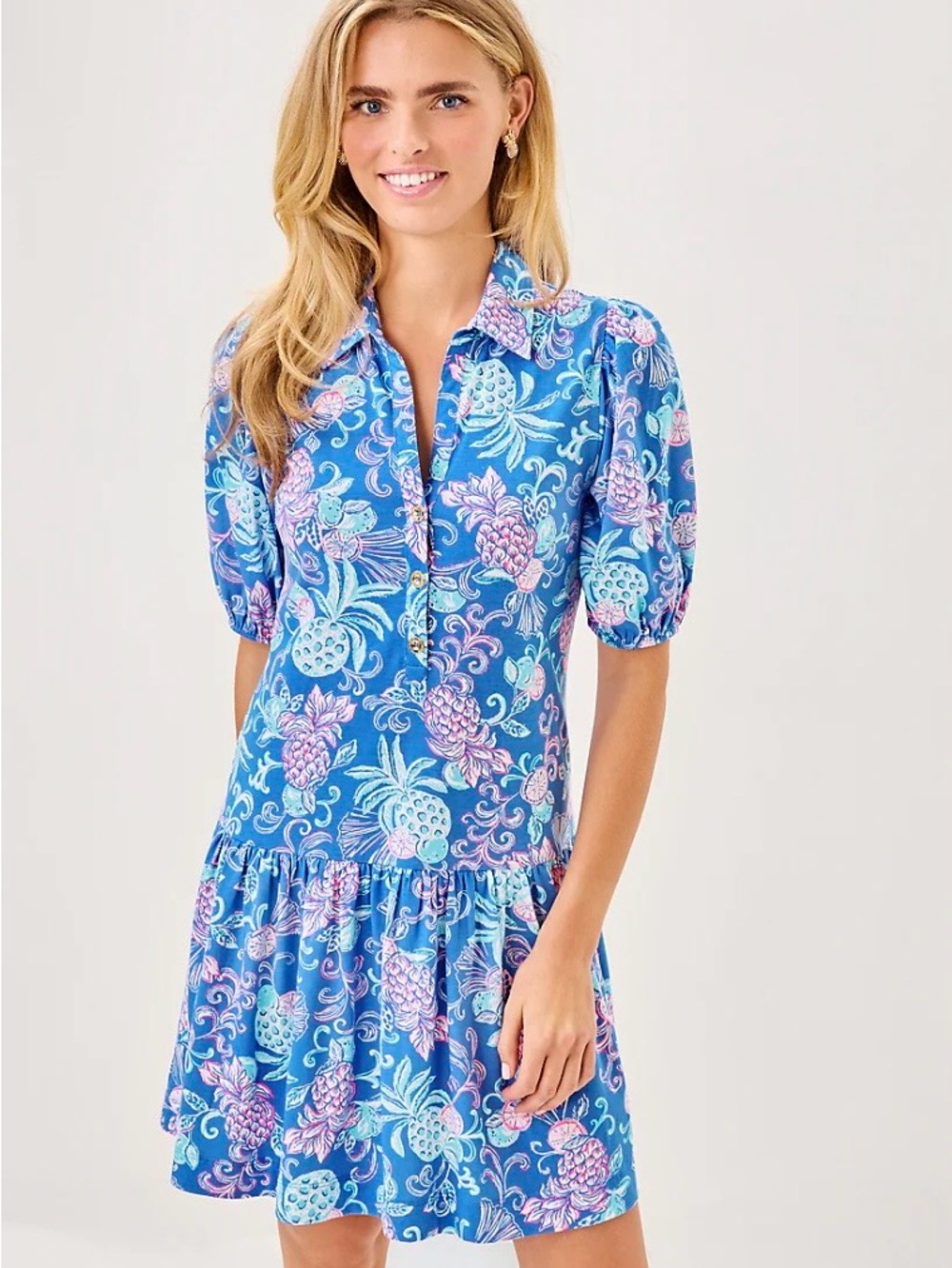Lilly Pulitzer Bingley Dress- Blue Citrus Crush
